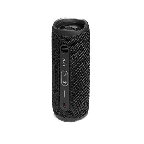 Black portable Bluetooth speaker with control buttons