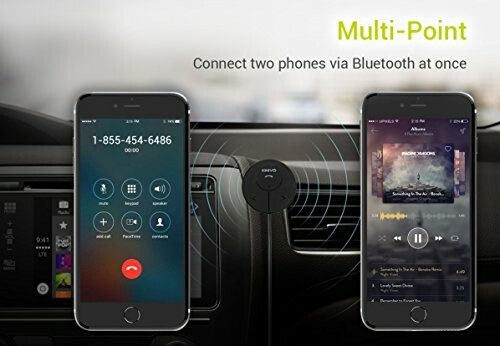 Bluetooth device connecting two phones in a car.