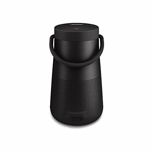 Black portable wireless speaker with handle