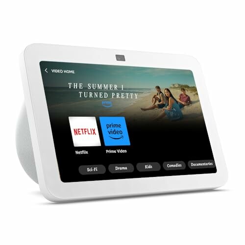 Smart display showing streaming services Netflix and Prime Video