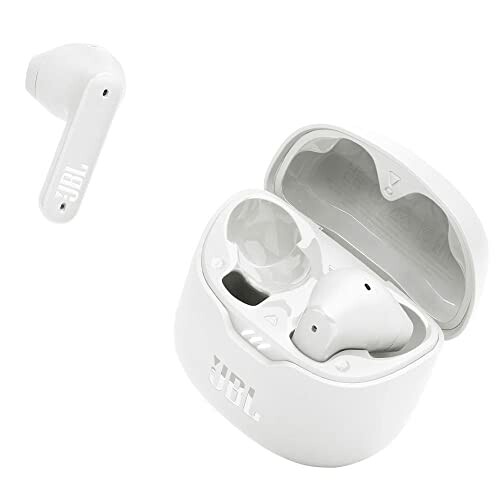 JBL Tune Flex Earphones - White wireless earbuds with charging case