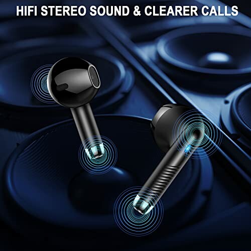 Wireless earbuds with hi-fi stereo sound and clearer calls.