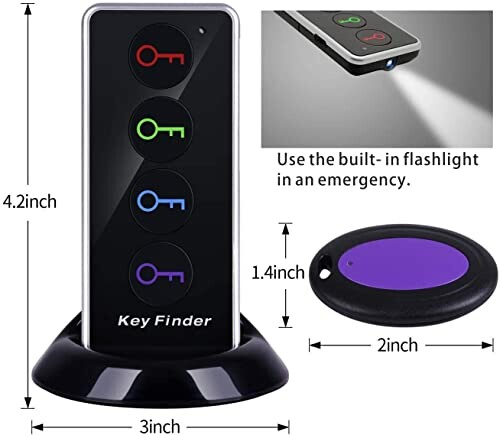 Wireless key finder with remote and flashlight function