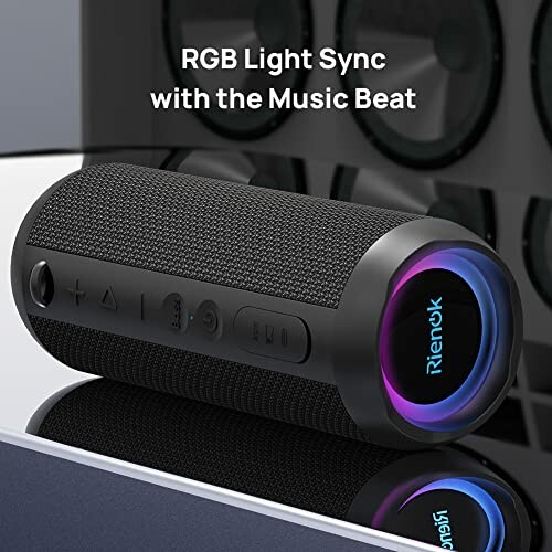 Wireless speaker with RGB light sync feature